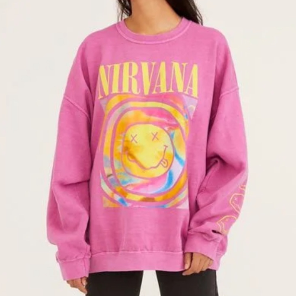 Pink Urban Outfitters Nirvana sweatshirt